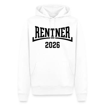 Pensioner 2026 (Annuity / Retirement / Concave / Black) - Men’s Premium Organic Hoodie - white - Front - Nico (187cm)