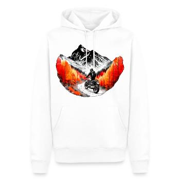 Les motards en montagne à l’automne - Sweat à capuche Premium bio Homme - blanc - Devant - Nico (187cm)