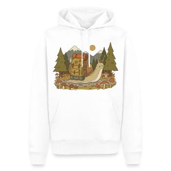 Waldpfad Rucksackabenteuer - Männer Premium Bio Hoodie - Weiß - Vorne - Nico (187cm)