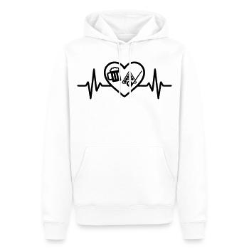 Herz Billard Bier - Männer Premium Bio Hoodie - Weiß - Vorne - Nico (187cm)