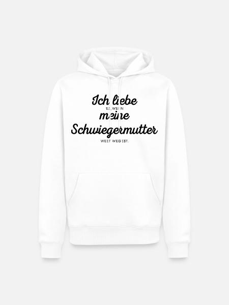 Ich liebe meine Schwiegermutter - Männer Premium Bio Hoodie - Weiß