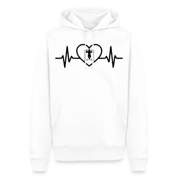 Herz Street Workout - Männer Premium Bio Hoodie - Weiß - Vorne - Nico (187cm)