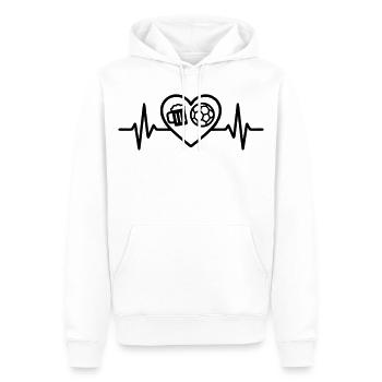 Bière de handball Heart - Sweat à capuche Premium bio Homme - blanc - Devant - Nico (187cm)