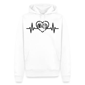 Herz Volleyball Bier - Männer Premium Bio Hoodie - Weiß - Vorne - Nico (187cm)