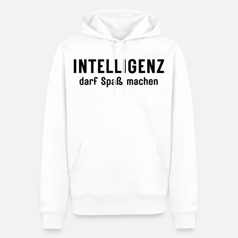 L’intelligence peut être amusante Conception d’affirmations - Sweat à capuche Premium bio Homme - blanc