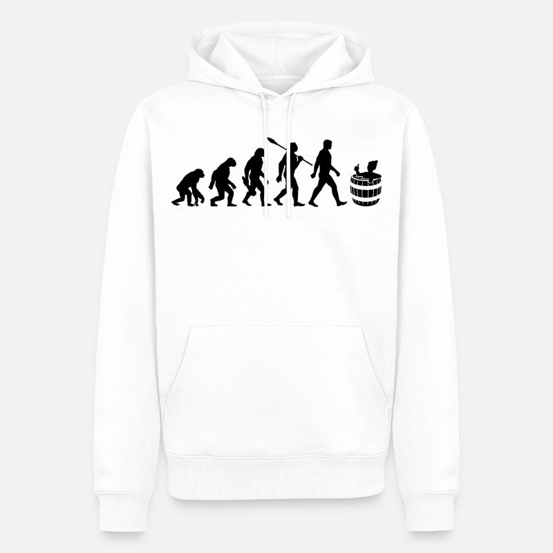 Evolution - Eisbader - Winterbaden - Eisbaden - Männer Premium Bio Hoodie - Weiß