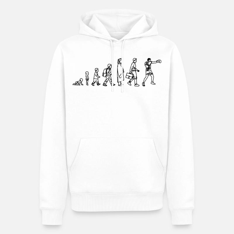 Évolution de la boxe - Sweat à capuche Premium bio Homme - blanc