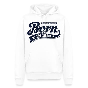 Born in 1986 - Geburtstag - Limited Edition - Männer Premium Bio Hoodie - Weiß - Vorne - Nico (187cm)