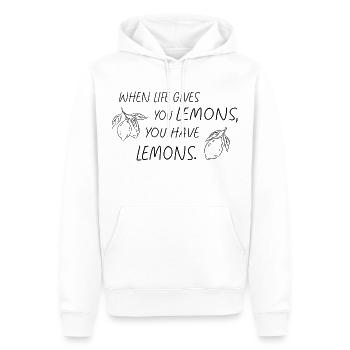 Quand la vie vous donne des citrons Statement - Sweat à capuche Premium bio Homme - blanc - Devant - Nico (187cm)