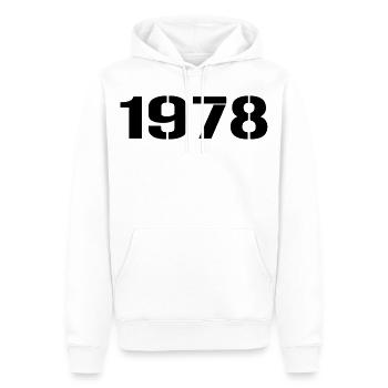 Millésime 1978 - Sweat à capuche Premium bio Homme - blanc - Devant - Nico (187cm)