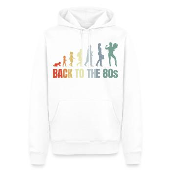 80er Jahre Mädchen Kind bis Erwachsener - Männer Premium Bio Hoodie - Weiß - Vorne - Nico (187cm)