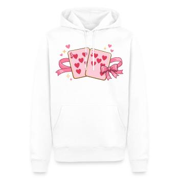 Valentine Spielkarten 6 7 six seven Niedlich Herz - Männer Premium Bio Hoodie - Weiß - Vorne - Nico (187cm)