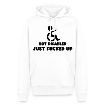 Tous les utilisateurs de fauteuil roulant ne sont pas sympas # - Sweat à capuche Premium bio Homme - blanc - Devant - Nico (187cm)