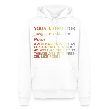 Session des professeurs de yoga - Sweat à capuche Premium bio Homme - blanc - Devant - Nico (187cm)