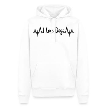 I Love Dogs Herzschlag - Männer Premium Bio Hoodie - Weiß - Vorne - Nico (187cm)