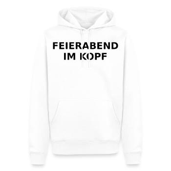 Closing time in the head – ironic saying - Men’s Premium Organic Hoodie - white - Front - Nico (187cm)