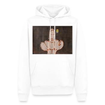 (ma) couronne - Sweat à capuche Premium bio Homme - blanc - Devant - Nico (187cm)