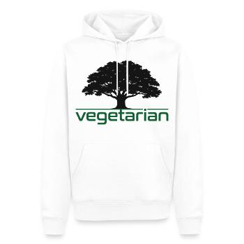 Chêne végétarien – Design nature et durabilité - Sweat à capuche Premium bio Homme - blanc - Devant - Nico (187cm)