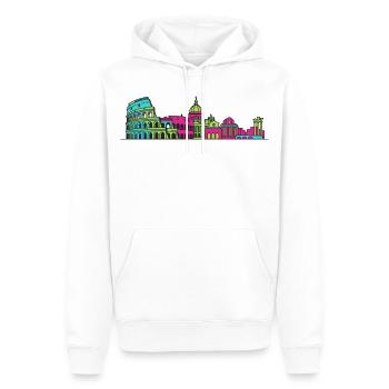Rome City Skyline Kolosseum Moderne Linienzeichnung - Männer Premium Bio Hoodie - Weiß - Vorne - Nico (187cm)