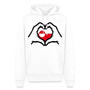 Amour au Groenland - Sweat à capuche Premium bio Homme - blanc - Devant - Nico (187cm)