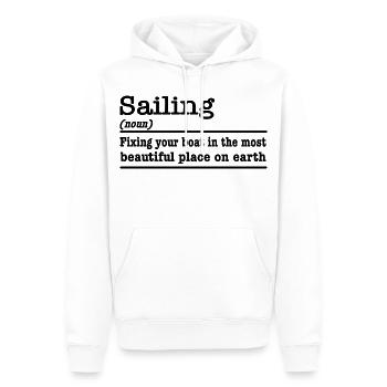 Segeln lustiger Spruch für Segler - Männer Premium Bio Hoodie - Weiß - Vorne - Nico (187cm)