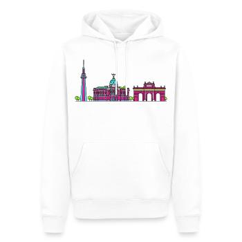 Dessin de lignes Royal Palac Skyline de Madrid City - Sweat à capuche Premium bio Homme - blanc - Devant - Nico (187cm)