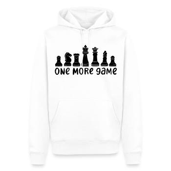 Schachritter Motiv – One More Game - Männer Premium Bio Hoodie - Weiß - Vorne - Nico (187cm)