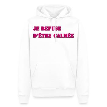 I REFUSE TO BE CALMED DOWN - Men’s Premium Organic Hoodie - white - Front - Nico (187cm)