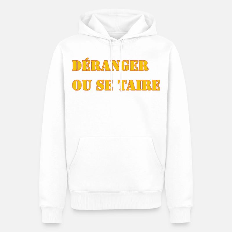 STÖREN ODER SCHWEIGEN. - Männer Premium Bio Hoodie - Weiß