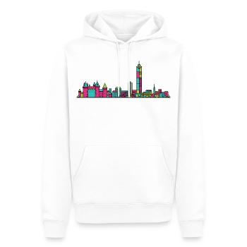 Moderne Linienkunst der Stadtsilhouette von Nantes City - Männer Premium Bio Hoodie - Weiß - Vorne - Nico (187cm)