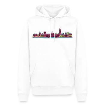 Bordeaux City Skyline Place de la Bourse Art - Männer Premium Bio Hoodie - Weiß - Vorne - Nico (187cm)
