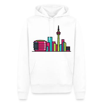 Birmingham City Skyline Library Moderne Linienkunst - Männer Premium Bio Hoodie - Weiß - Vorne - Nico (187cm)