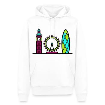 London City Skyline Big Ben Moderne Linienkunst - Männer Premium Bio Hoodie - Weiß - Vorne - Nico (187cm)