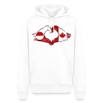 Mains du drapeau du Groenland, Canada, forme de cœur utilisée - Sweat à capuche Premium bio Homme - blanc - Devant - Nico (187cm)