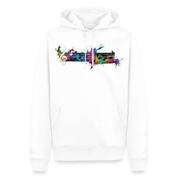Notes colorées Musique aquarelle - Sweat à capuche Premium bio Homme - blanc - Devant - Nico (187cm)