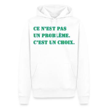 DAS IST KEIN PROBLEM. ES IST EINE ENTSCHEIDUNG. - Männer Premium Bio Hoodie - Weiß - Vorne - Nico (187cm)