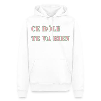 DIESE ROLLE PASST GUT ZU DIR - Männer Premium Bio Hoodie - Weiß - Vorne - Nico (187cm)