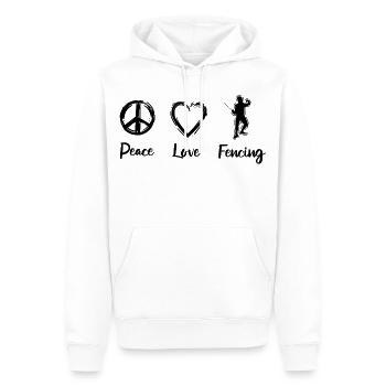 L’amour de l’escrime - Sweat à capuche Premium bio Homme - blanc - Devant - Nico (187cm)