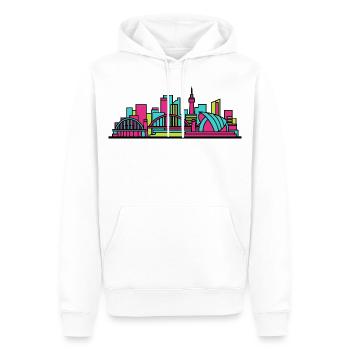 Newcastle City Skyline Tyne Bridge Moderne Kunst - Männer Premium Bio Hoodie - Weiß - Vorne - Nico (187cm)