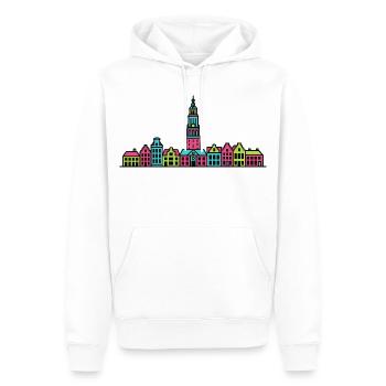 Ligne d’horizon de la ville de Groningue Martinitoire - Sweat à capuche Premium bio Homme - blanc - Devant - Nico (187cm)