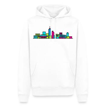 Eindhoven City Skyline Evoluon Moderne Linienkunst - Männer Premium Bio Hoodie - Weiß - Vorne - Nico (187cm)