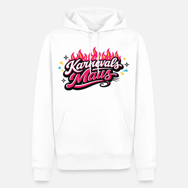 Karnevalsmaus Köln - Kölner Karneval Design - Männer Premium Bio Hoodie - Weiß