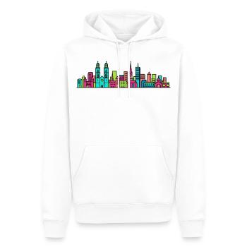 Züricher Stadtsilhouette Großmünster Moderne Kunst - Männer Premium Bio Hoodie - Weiß - Vorne - Nico (187cm)