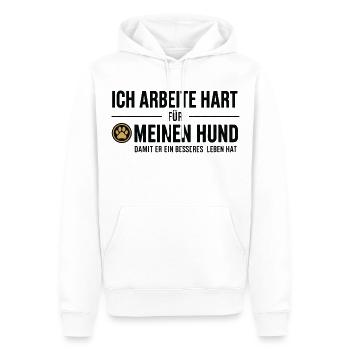 Harte Arbeit für meinen Hund - Männer Premium Bio Hoodie - Weiß - Vorne - Nico (187cm)