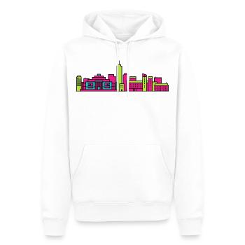 Décors de ligne de la ligne des greniers de la ville de Bydgoszcz - Sweat à capuche Premium bio Homme - blanc - Devant - Nico (187cm)