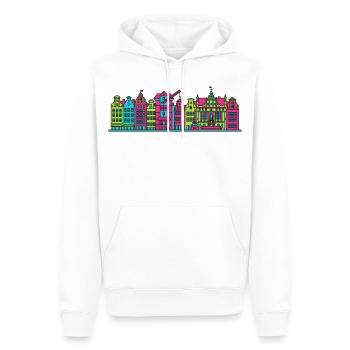 Gdansk City Skyline Neptune Fountain Art - Men’s Premium Organic Hoodie - white - Front - Nico (187cm)