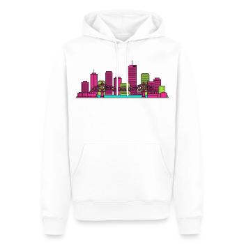 Histoire de la silhouette de la ville de Brisbane Pont Art moderne - Sweat à capuche Premium bio Homme - blanc - Devant - Nico (187cm)