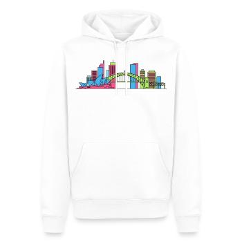 Sydney City Skyline Opera House Bridge Line Kunst - Männer Premium Bio Hoodie - Weiß - Vorne - Nico (187cm)