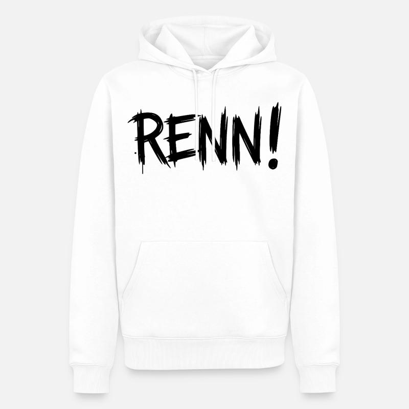 Courir! (Course, course, jogging, coureur) - Sweat à capuche Premium bio Homme - blanc