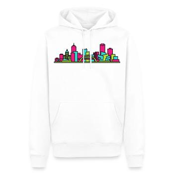 Winnipeg City Skyline Museum Moderne Linienkunst - Männer Premium Bio Hoodie - Weiß - Vorne - Nico (187cm)